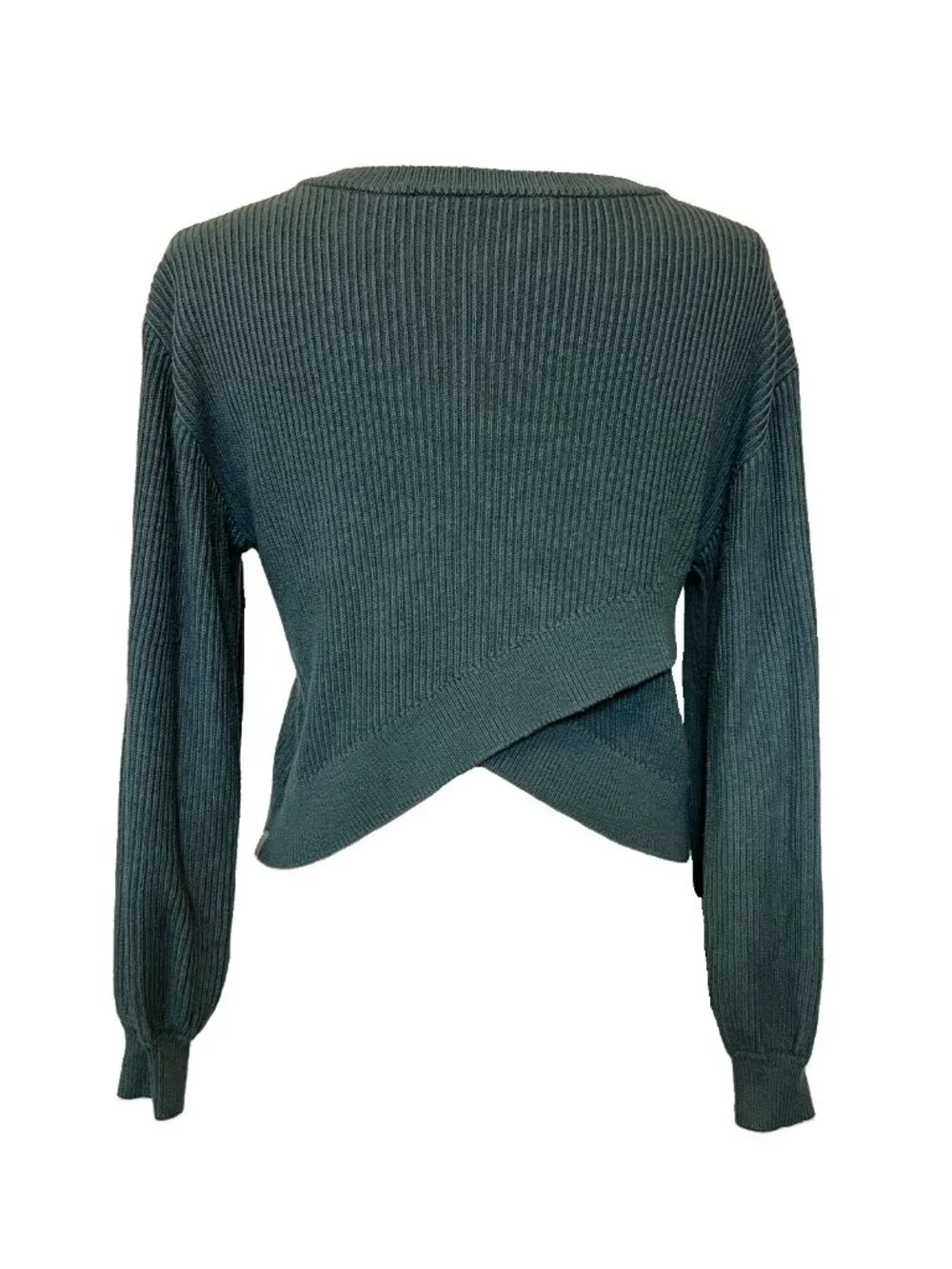 Lululemon Reversible Crossover Sweater Green Size 6 Knit Pullover Top LW3EQNS